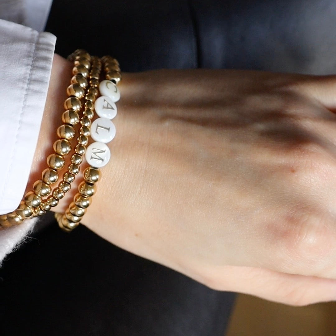 Armband Set Gold Beads (mit Personalisierung)