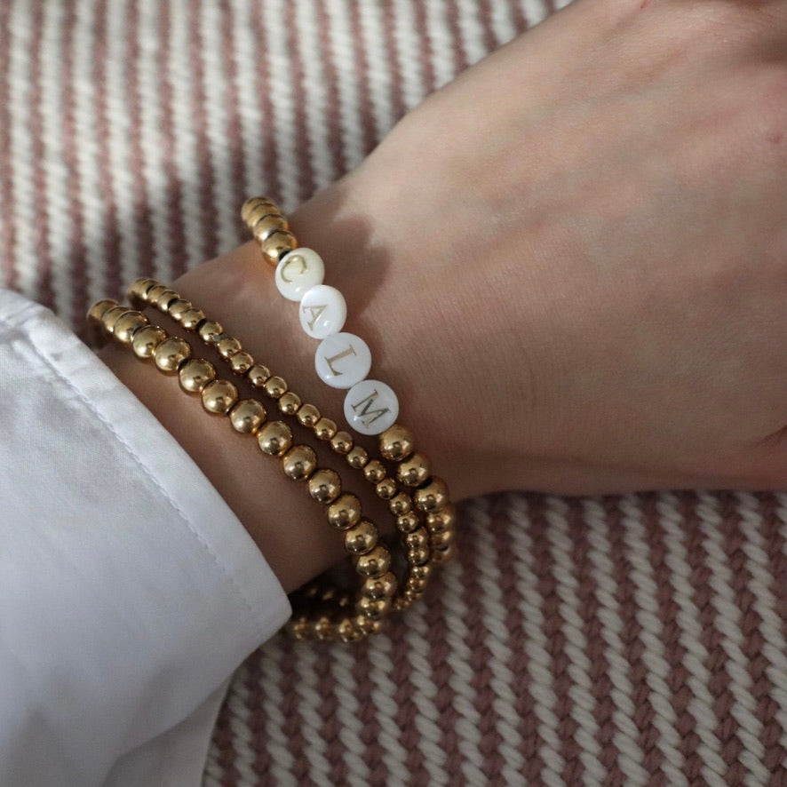 Armband Set Gold Beads (mit Personalisierung)