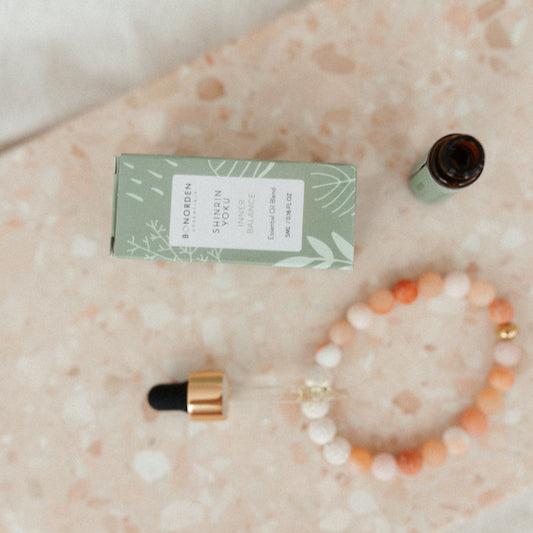 Aromatherapie &quot;to go&quot; Set (Fragrance Bracelet Maja + Ölmisching Shinrin Yoku)