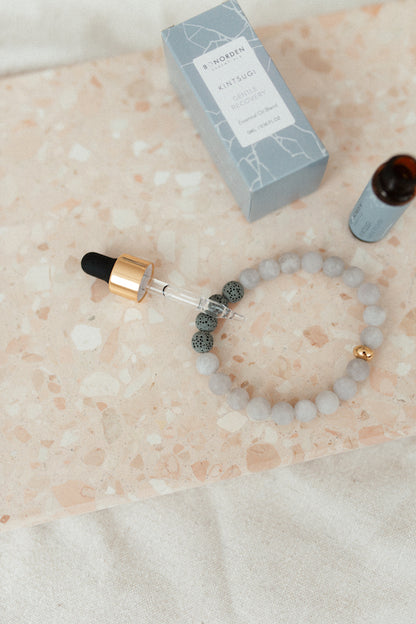 Aromatherapie &quot;to go&quot; Set (Fragrance Bracelet Charly + Ölmisching Kintsugi)